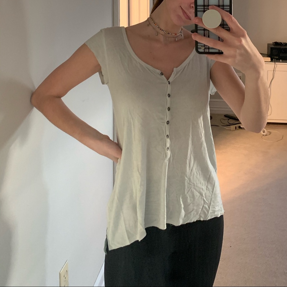 light blue top